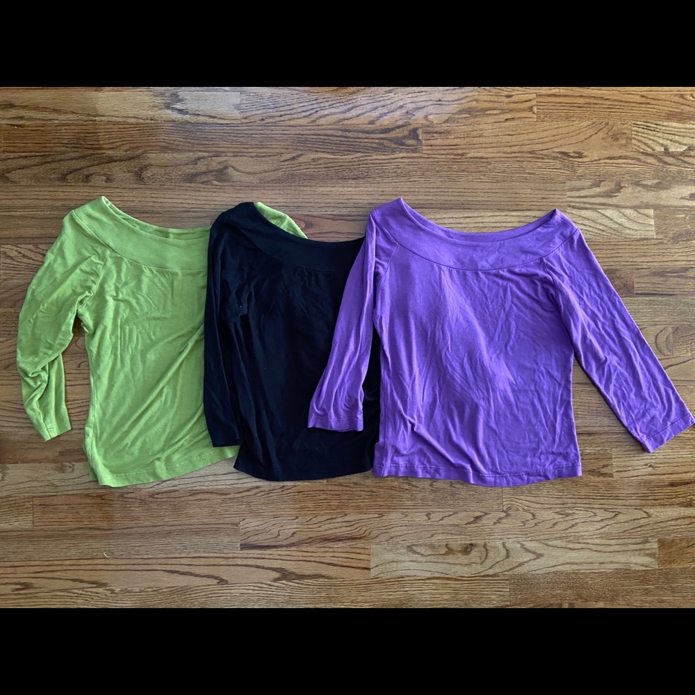 3 Madison Studio Scoop-neck Shirts